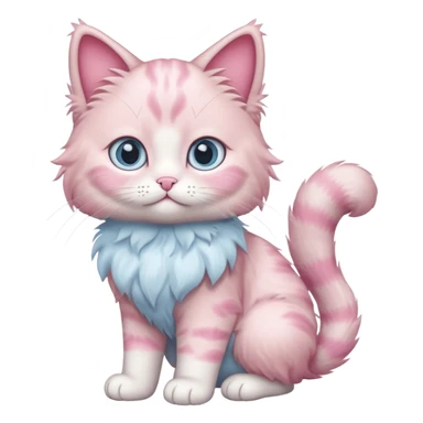 full body of baby Ragdoll pink cat  sticker