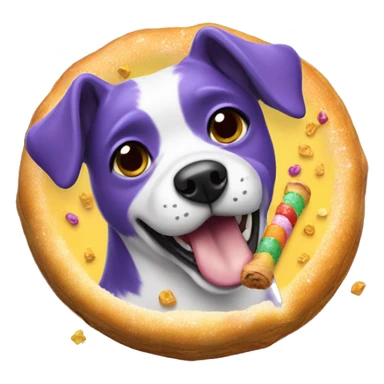 Dog eating king cake sticker