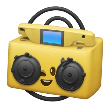 Yellow iPod with a black wheel sticker