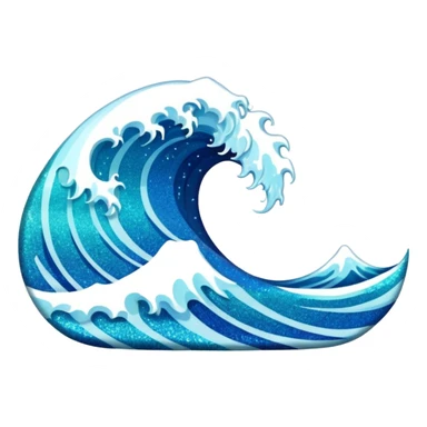 glitter wave ocean surf cian sticker