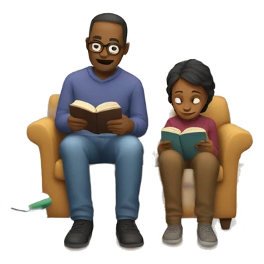 parents reading books sticker