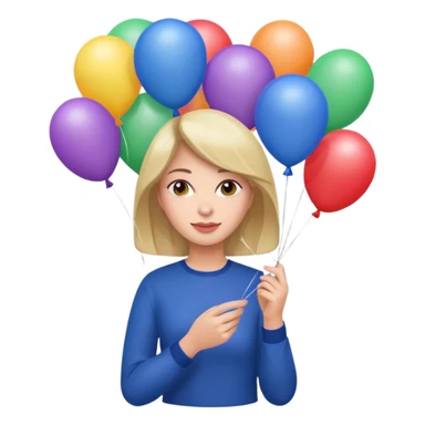 Lady with balloons  sticker