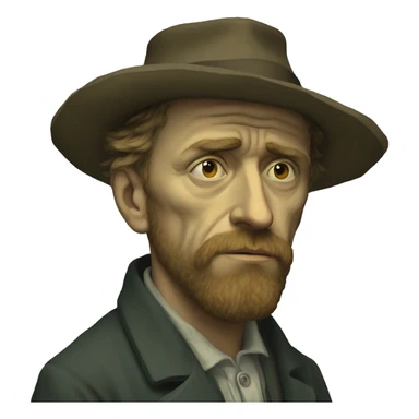 vangogh with the emotion of sadness sticker