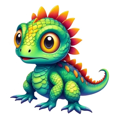 Randomly-colored vibrant colorful Fakémon-creature sticker
