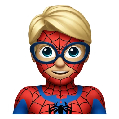 Blonde boy in a Spider-Man suit sticker