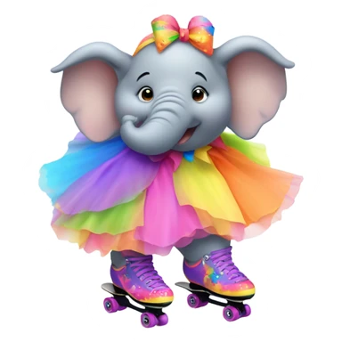 Fat elephant speed skating in a tutu sticker
