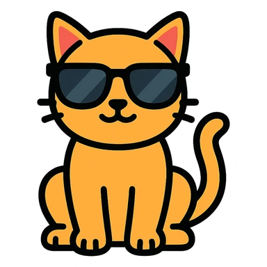 cat wearing sunglasses, sitting pose sticker