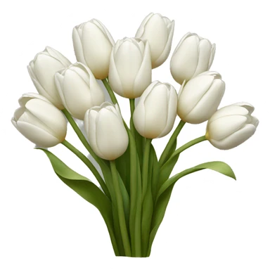 White tulip bouquet sticker