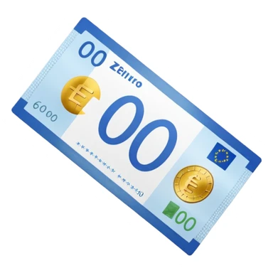 zero euro bill with '0€' sticker