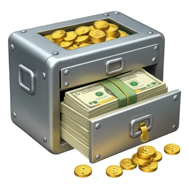 unlocked vault with money sticker
