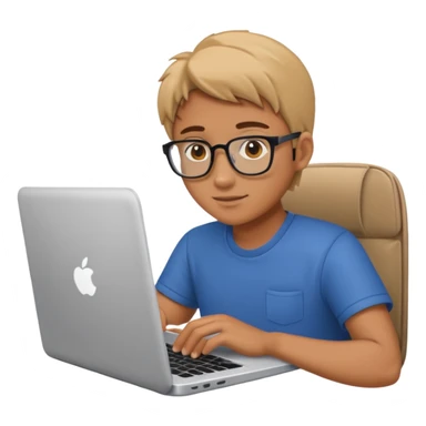 a student working in a laptop sticker