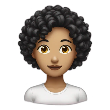 women white with black curly hair tall love math sticker