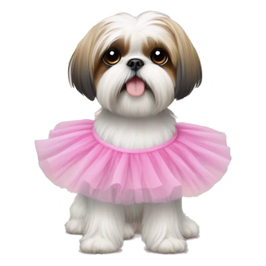 Shih Tzu wearing a tutu sticker