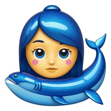 glitter azul-marinho tubarão sticker