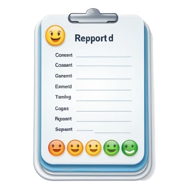 report card, clean and simple, white background, rounded corners sticker