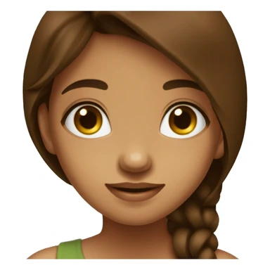 menina olho marrom  escuro  cabelo no ombro  liso  marrom criança  morena sticker