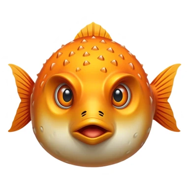 All Orange Blowfish facing forward sticker