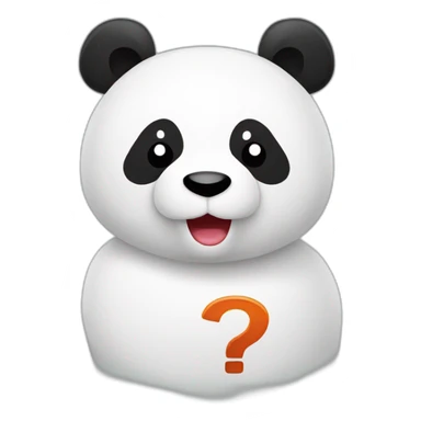 panda with sign question mark noticed on it sticker