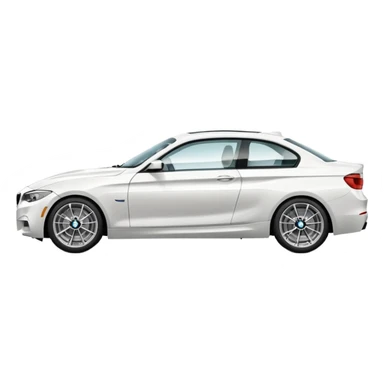 fancy white BMW car driving towards right side sticker
