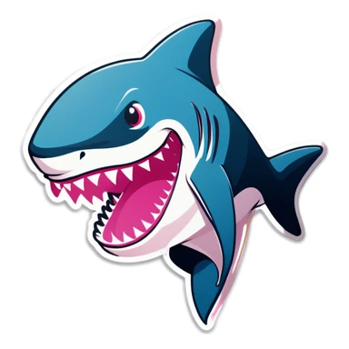 pink shark fabulous  sticker