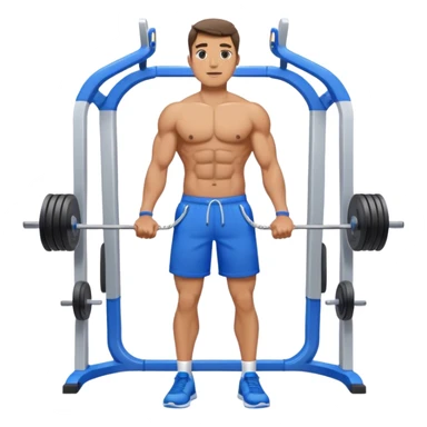 standing fit man with blue shorts cable-machine-exercise sticker