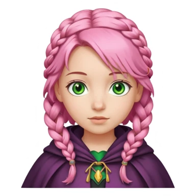 girlwith pink braided hair, cloak sticker