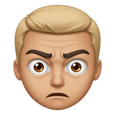merge the angry eyebrows with the expressionless face emoji's mouth sticker