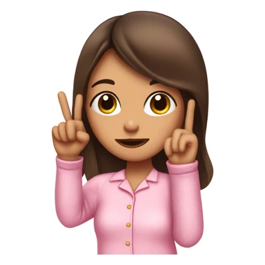 brunette girl sticking up middle finger in pink pyjamas  sticker