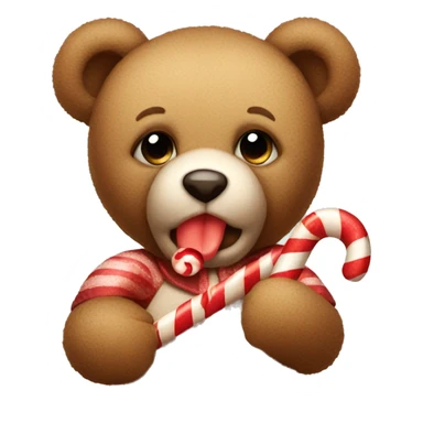 Teddy bear holding a candy cane  sticker