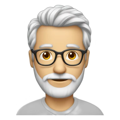 profesor de 50 años con cabello blanco, lentes no barba, no vigote sticker