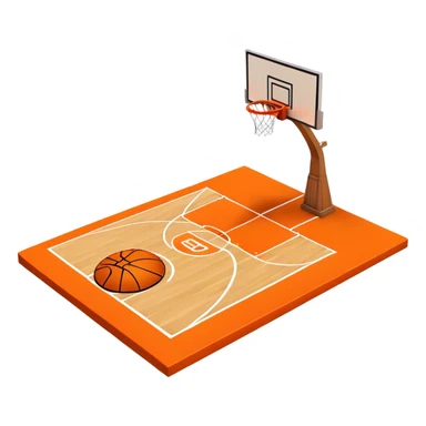 3d basketball court with basketball hoop sticker
