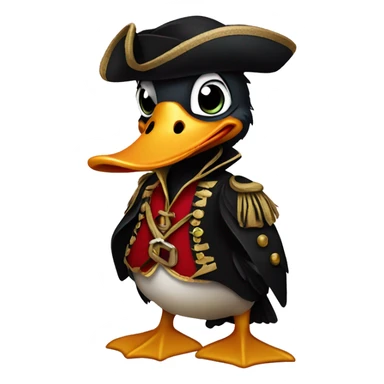 duckling dressed up like Captain hook wearing an eye patch sticker