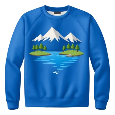 Sweat shirt with embroidered really small lake design in right corner sticker