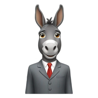Donkey wearing a suit sticker