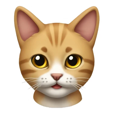 Gato con moño y lengua afuera sticker