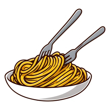 twirled spaghetti on a fork sticker