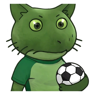 A cat playing soccer sticker