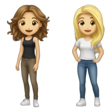 Couple lesbian fille blonde et fille brune sticker