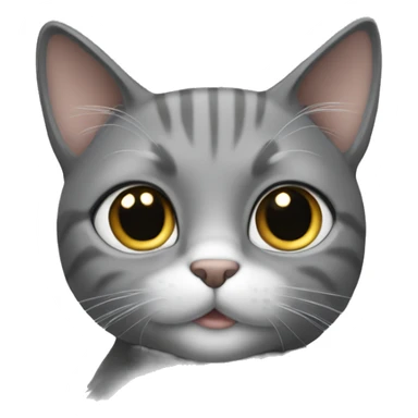 Cat grey and with and girl black hairs  sticker