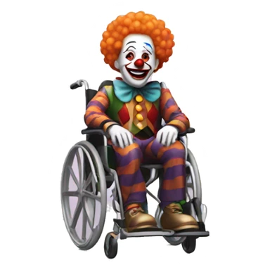 Clown on a wheelchair sticker