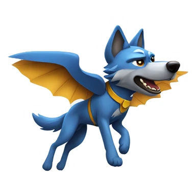 wolf that looks like a flying superhero sticker