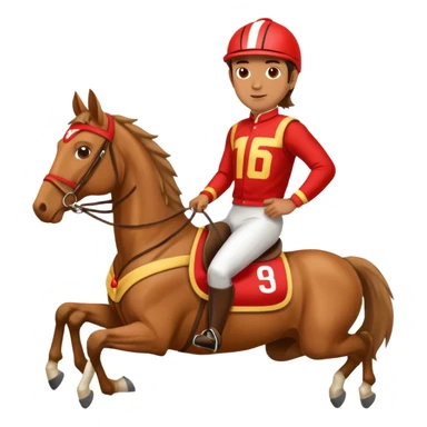 man riding horse wearing racing cloth sticker