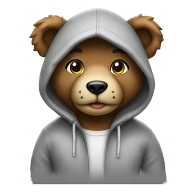 Teddy wearing hoodie  sticker