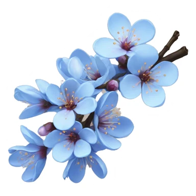 Blue cherry blossoms sticker