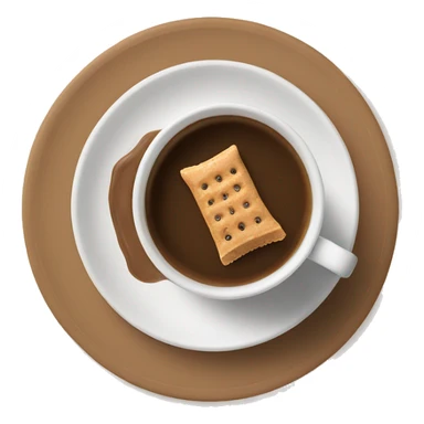 Top view coffee and protein bar on a small plate  sticker