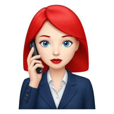 business woman with blue eyes talking on the mobile phone sticker