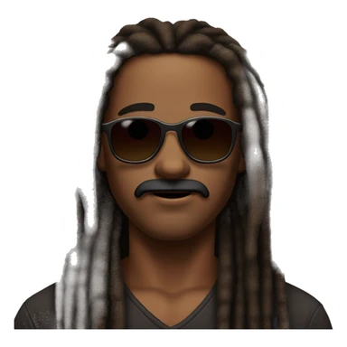 À man with a black skin MUSTASH BROWN EYES LONG dreads locks AND WITH SHADES sticker