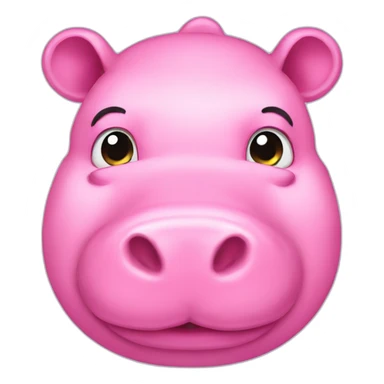 pink hippopotamus sticker