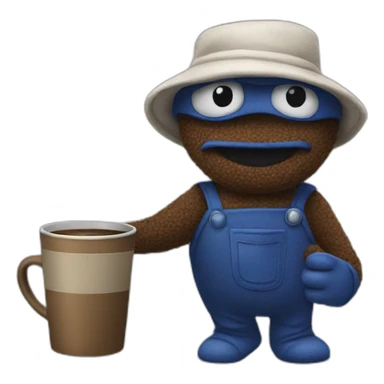 Grover with coffee sticker