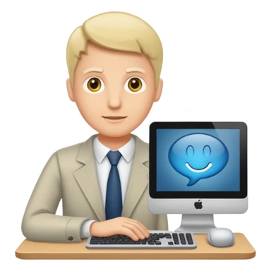 Erstelle mir ein Emoji der an einem Computer sitzt und dabei rum rülpst sticker